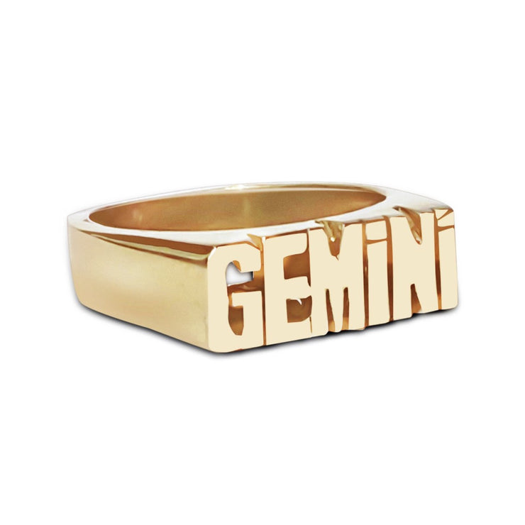 Gemini Ring - Block Font