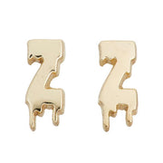 Drippy Initial / Letter Stud Earrings - SNASH JEWELRY