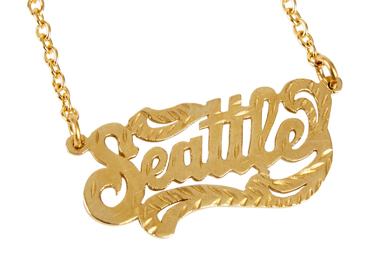 Seattle Nameplate Necklace - SNASH JEWELRY