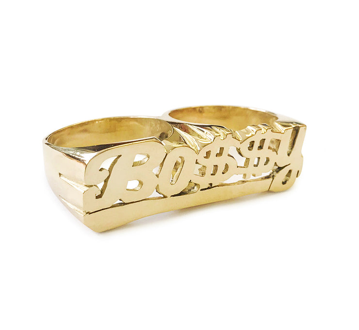 Custom Allegro Two-Finger Nameplated Ring 18k Gold Plated | Sterling silver  rings, Sterling ring, Delicate rings