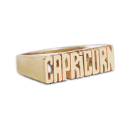 Capricorn Ring - Block Font