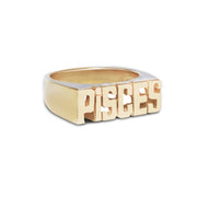 Pisces Ring - Block Font