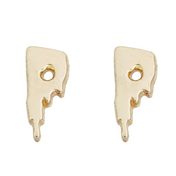 Drippy Initial / Letter Stud Earrings - SNASH JEWELRY