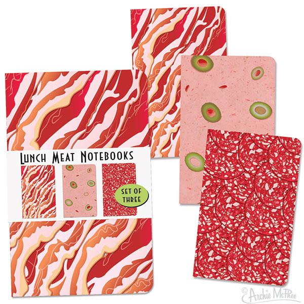 Lunch Meat Notebooks - Set of 3